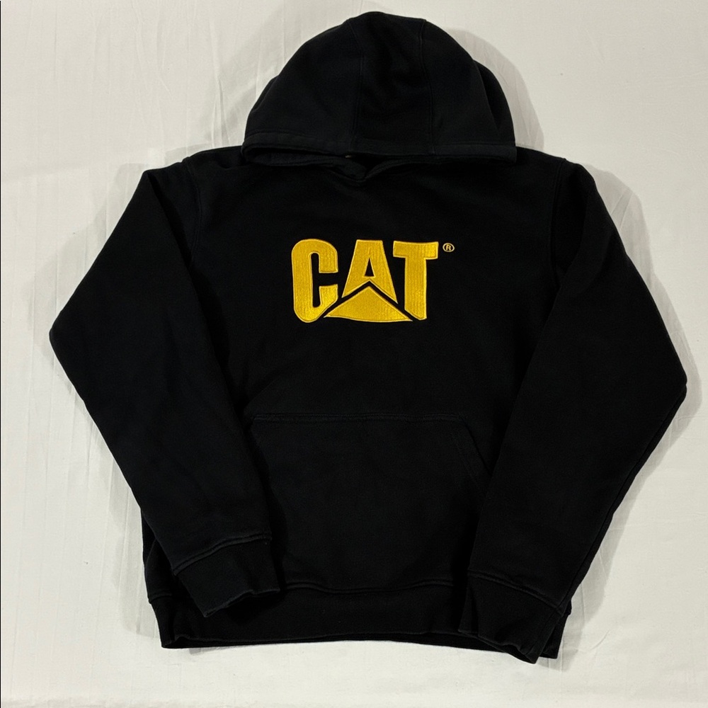 Caterpillar CAT Black and Gold Pull Over Hoodie Men’s Large
